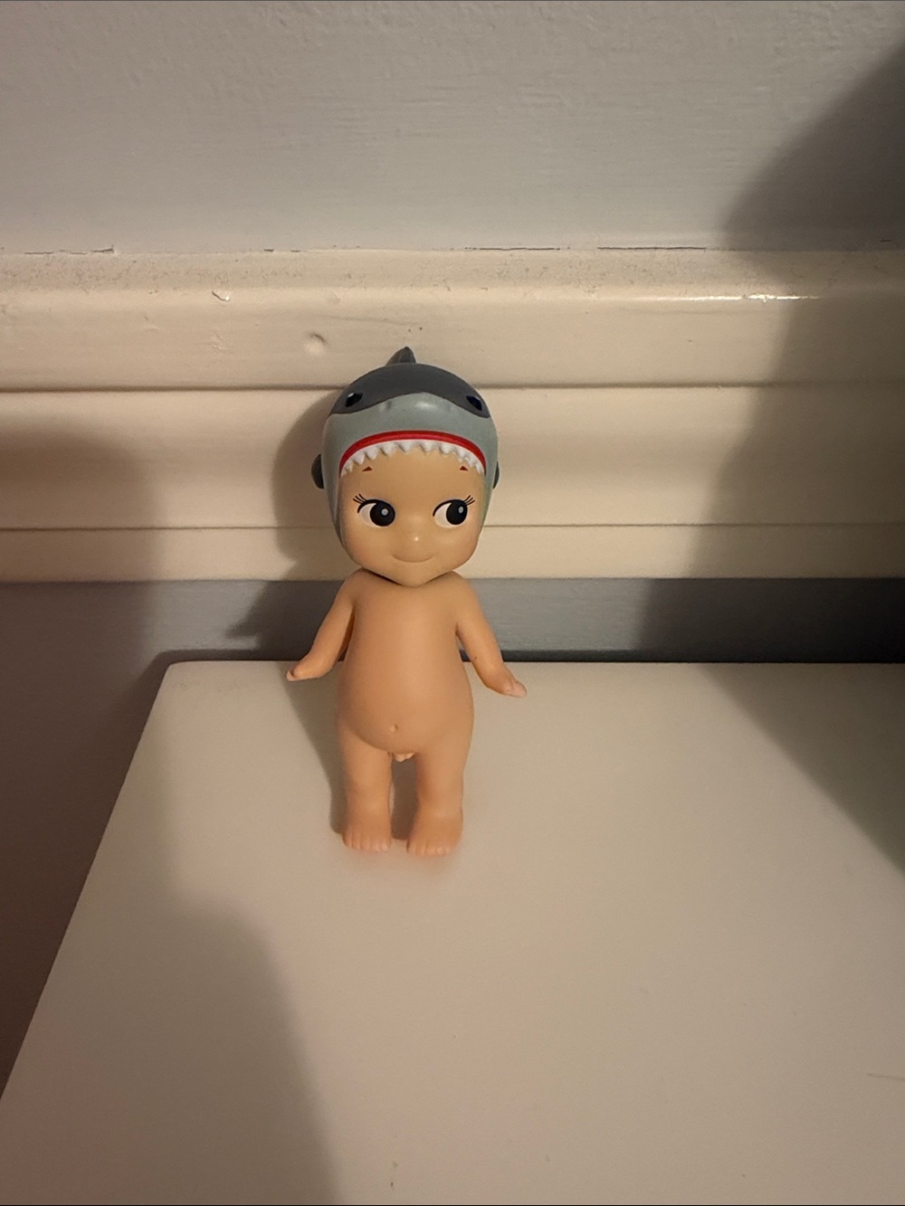Baby Doll Figure with Light Blue Shark Hat - Kids Toy